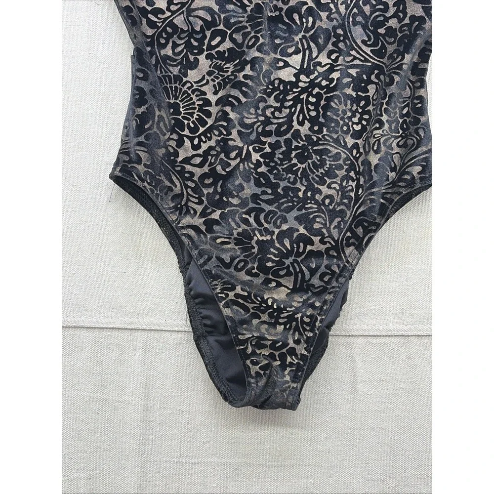 Capezio damask Dance Leotard mesh yoke Velvet/shear - Floral Velvet Leotard